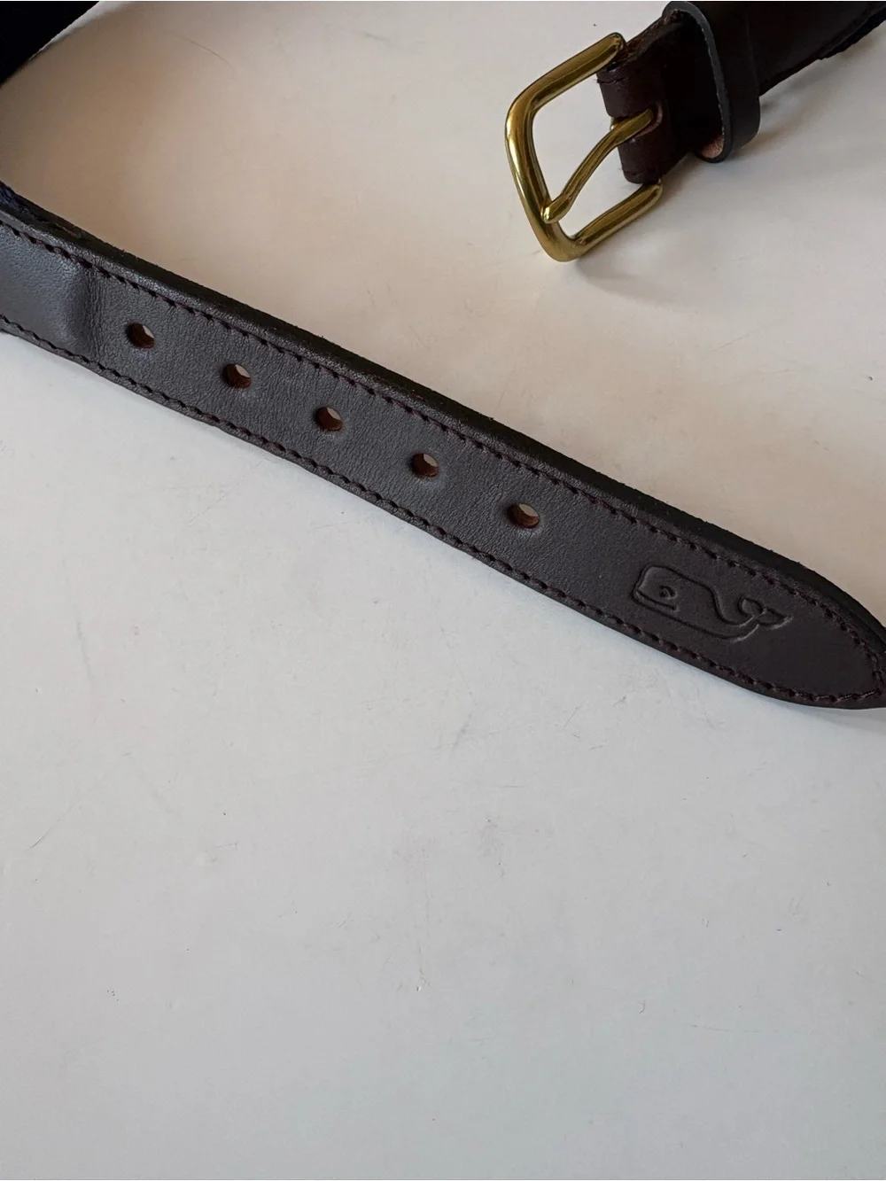 Vineyard Vines || Boys' Classic Whale Canvas Club Belt Logo Navy Blue Brown 24